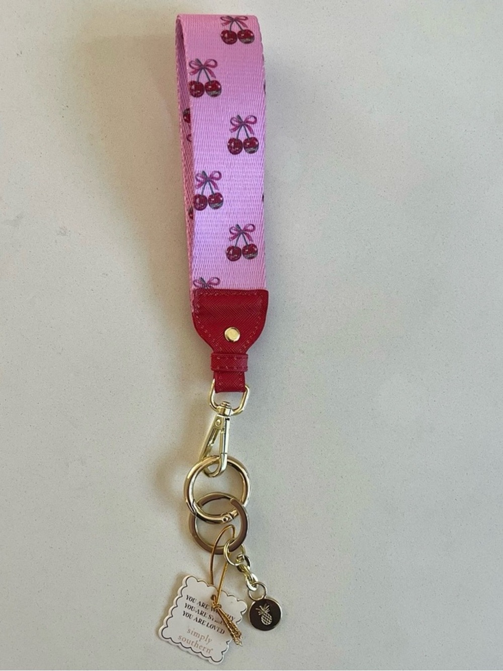 SIMPLY SOUTHERN Pink Cherry Keychain
Fob, Lanyard NWT